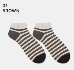  GGRN A TYPE(M-S-057) Носки мужские короткие, коричневые в полоску, размер 39-44, A TYPE(M-S-057-01)ADULTS