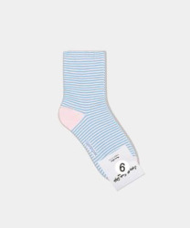  GGRN B TYPE(OD-W-041) Носки женские короткие, голубые в полоску, размер 35-39, B TYPE(OD-W-041-06)ADULTS