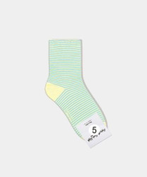  GGRN B TYPE(OD-W-041) Носки женские короткие, зеленые в полоску, размер 35-39, B TYPE(OD-W-041-05)ADULTS