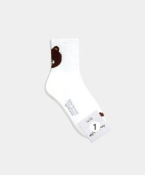  GGRN B TYPE(OD-W-109) Носки женские короткие, белые с принтом, размер 35-39, B TYPE(OD-W-109-01)ADULTS