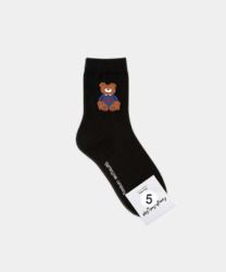  GGRN B TYPE(W-L-200) Носки женские длинные, черные с принтом медведь, размер 35-39, B TYPE(W-L-200-05)ADULTS