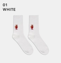  GGRN C TYPE(M-L-123) Носки мужские длинные, белые с рисунком медведь, размер 39-44, C TYPE(M-L-123-01)ADULTS