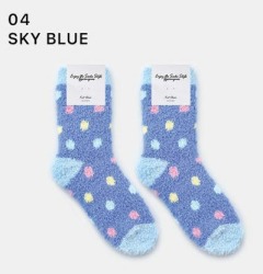  GGRN L TYPE(WT-T-015) Носки женские теплые, синие с принтом горошек, размер 35-39, L TYPE(WT-T-015-04)ADULTS