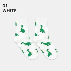  GGRN D TYPE(OD-B-033-M) Носки детские длинные(возраст 3-4 года), белые принт динозавры D TYPE(OD-B-033-M-01)BABY