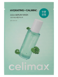  CLM Cica Маска на тканевой основе успокаивающая CELIMAX THE REAL CICA CALMING SERUM MASK ,27мл
