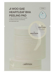  CLM Ji Woo Gae Пэды для лица тонизирующие с экстрактом хауттюйнии CELIMAX JI WOO GAE HEARTLEAF BHA PEELING PAD 2PADS 4,4ml