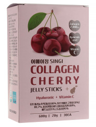  БДЖ JELLY БАД Желе коллагеновое с гиалуроновой кислотой (вишня) SINGI COLLAGEN CHERRY JELLY STICKS (20g*30ea)