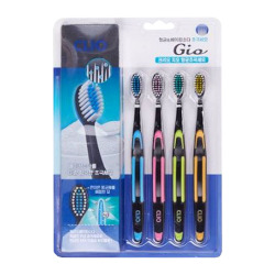  КЛИ Toothbrush Зубная щетка набор Gio Antibacterial Ultra-Fine Bristle Toothbrush (4ea)